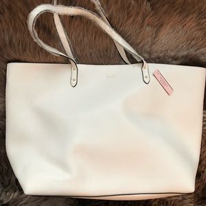 NWT VS Gorgeous White & Gold Tote with Zip Clutch